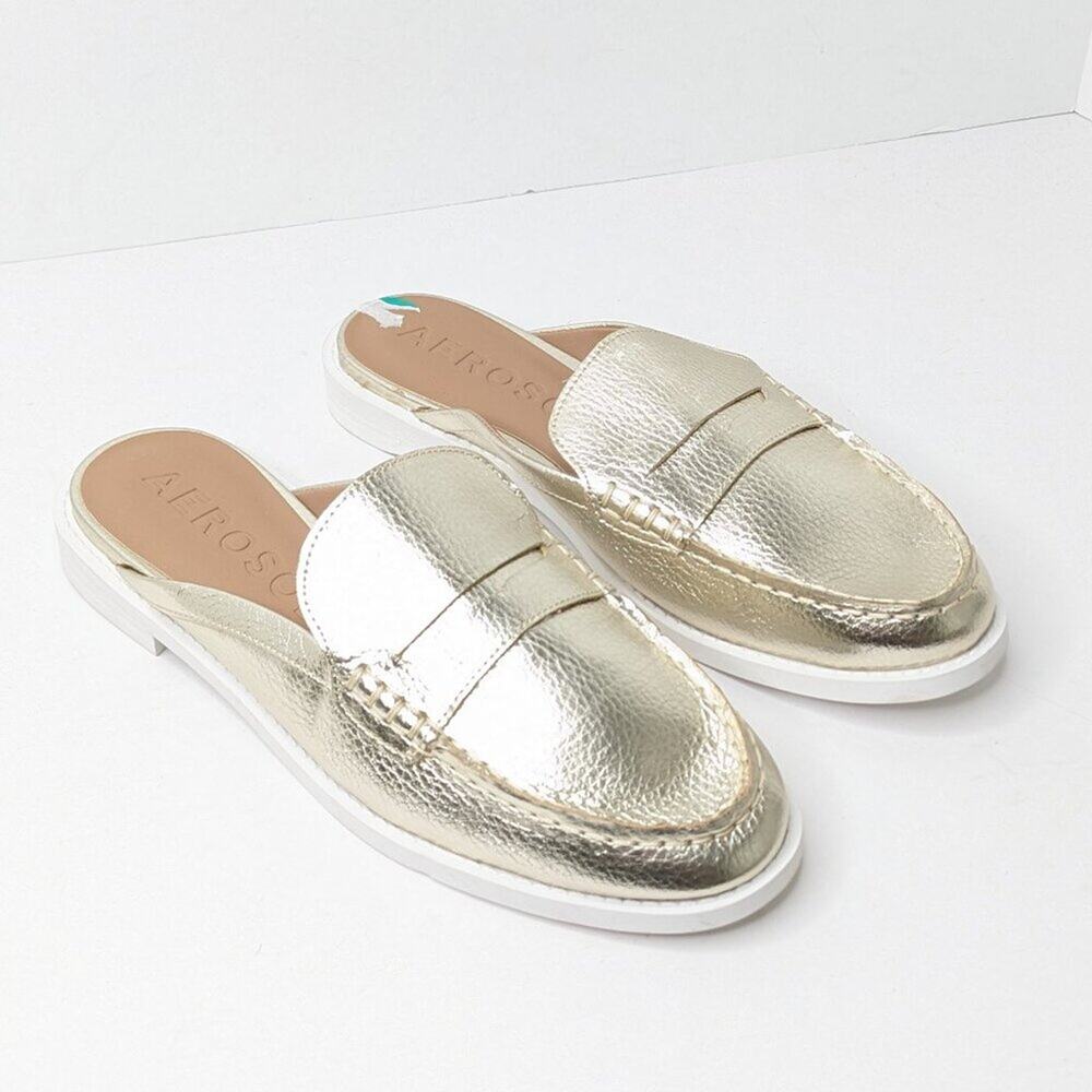 Aerosoles Sally Mule Loafers, Gold, Women's 8